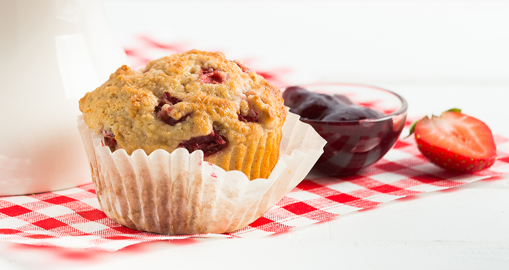 Muffins au yogourt, au miel et aux fraises