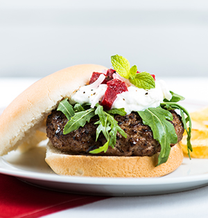 Lamb Burger with Pickled Beet Salsa